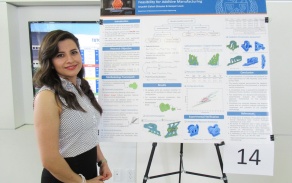 Zoom image: Seyedeh Elaheh Ghiasian presenting at competition 
