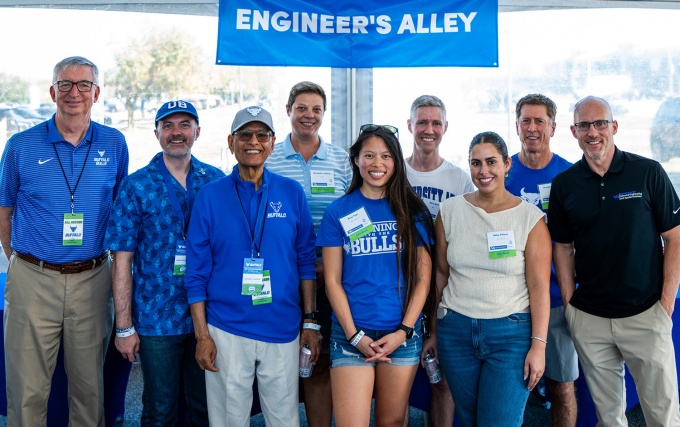 Engineering Alumni Association members at the UB Bulls football tailgate. 