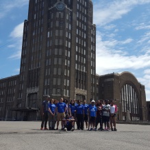 Students outside the Buffalo Central Terminal.