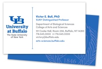 Sample of a UB official business card. 