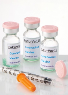 vaccine vials and syringe. 