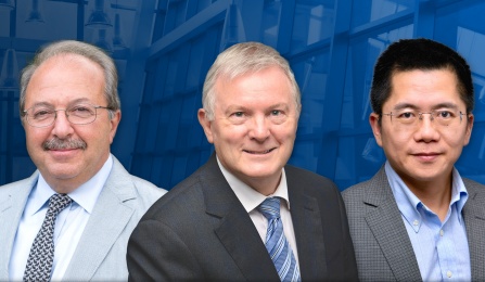 Portraits from left to right: Michael Constaintinou, Andrew Whittaker and Teng Wu. 