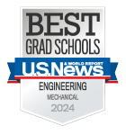 Badge with banner - text reads: "Best Grad Schools, U.S. News & World Report, Engineering Mechanical 2024". 