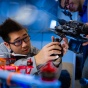 Students work on drones and other unmanned vehicles in the lab of Souma Chowdhury. 