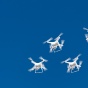 Swarm of droves in the sky. 